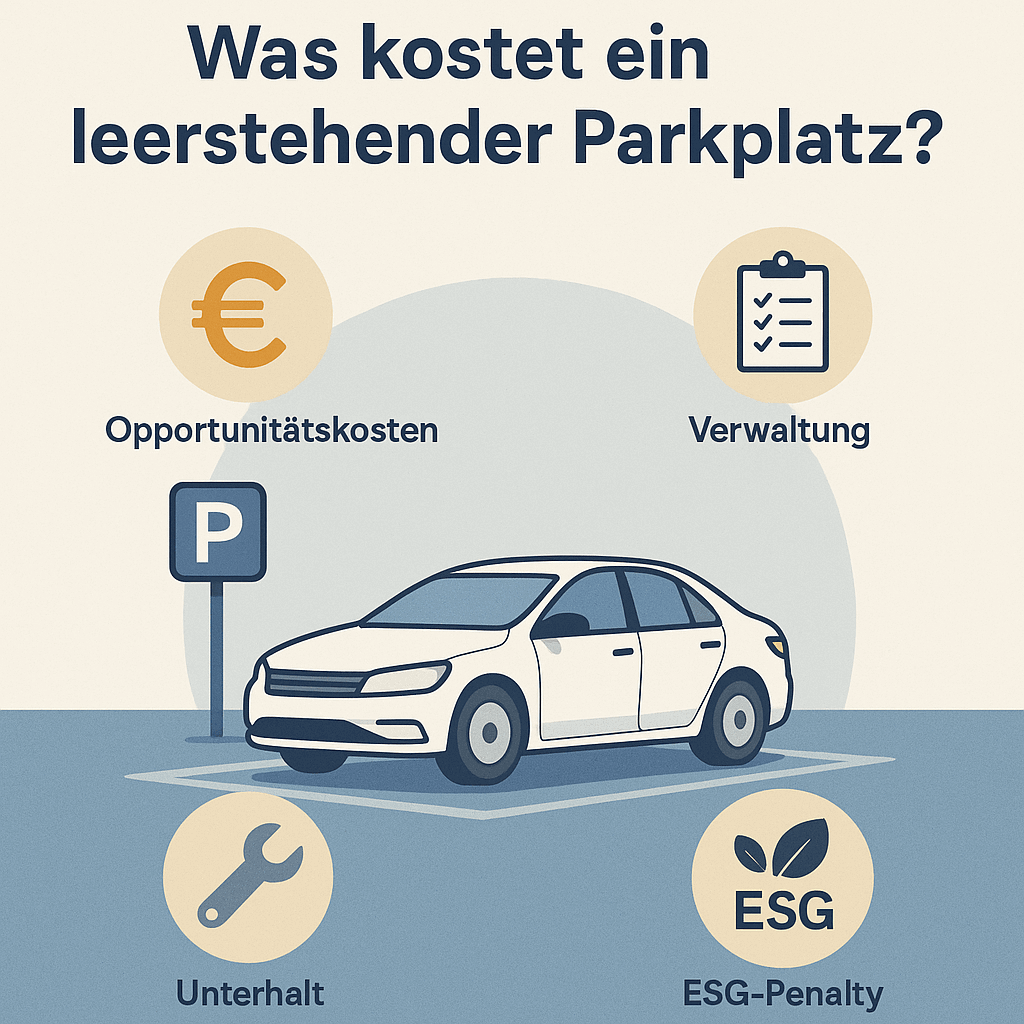Leerstehende Parkplätze sind teurer als gedacht. Erfahren Sie, welche Kosten im Facility Management entstehen – von Opportunitätskosten bis ESG-Penalties.